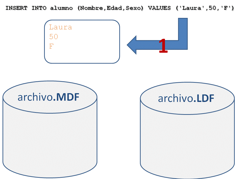 . pavimento A rayas Cómo se guardan las bases de datos en SQL Server?: Archivos de datos y de  log - DBA dixit